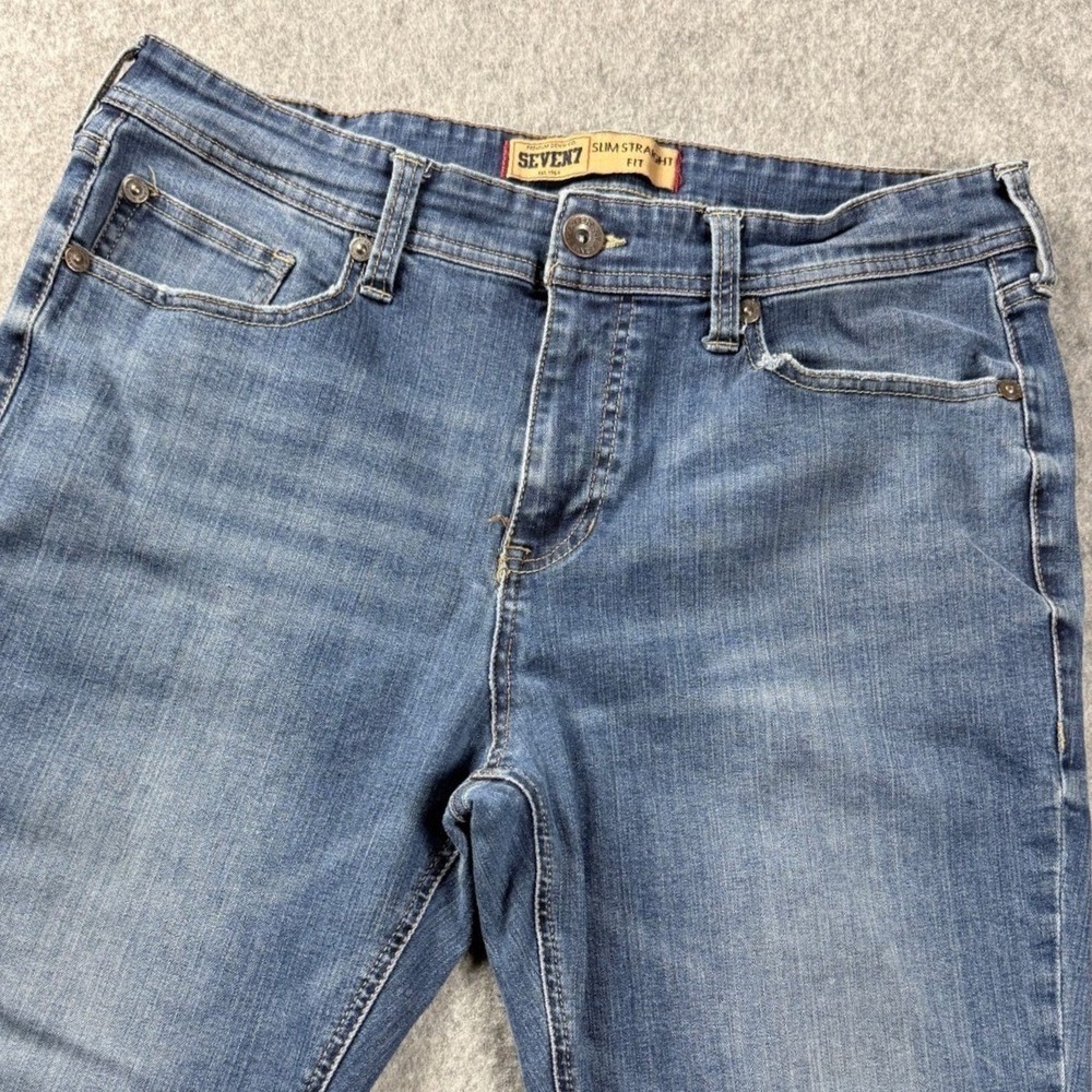 Seven7 Mens Jeans 34x27 Slim Straight Leg Blue Stretch Denim Comfortable Casual
